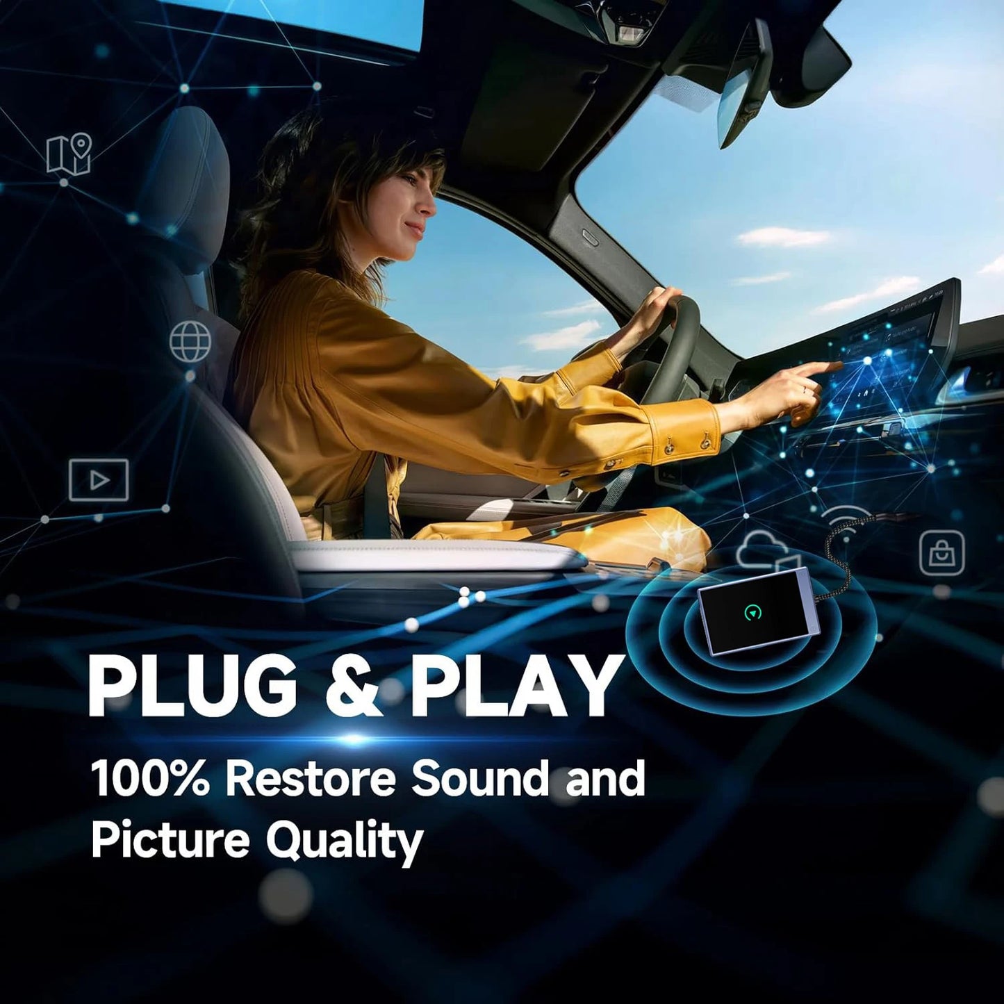 Mini 2-in-1 CarPlay & Android Auto Adapter